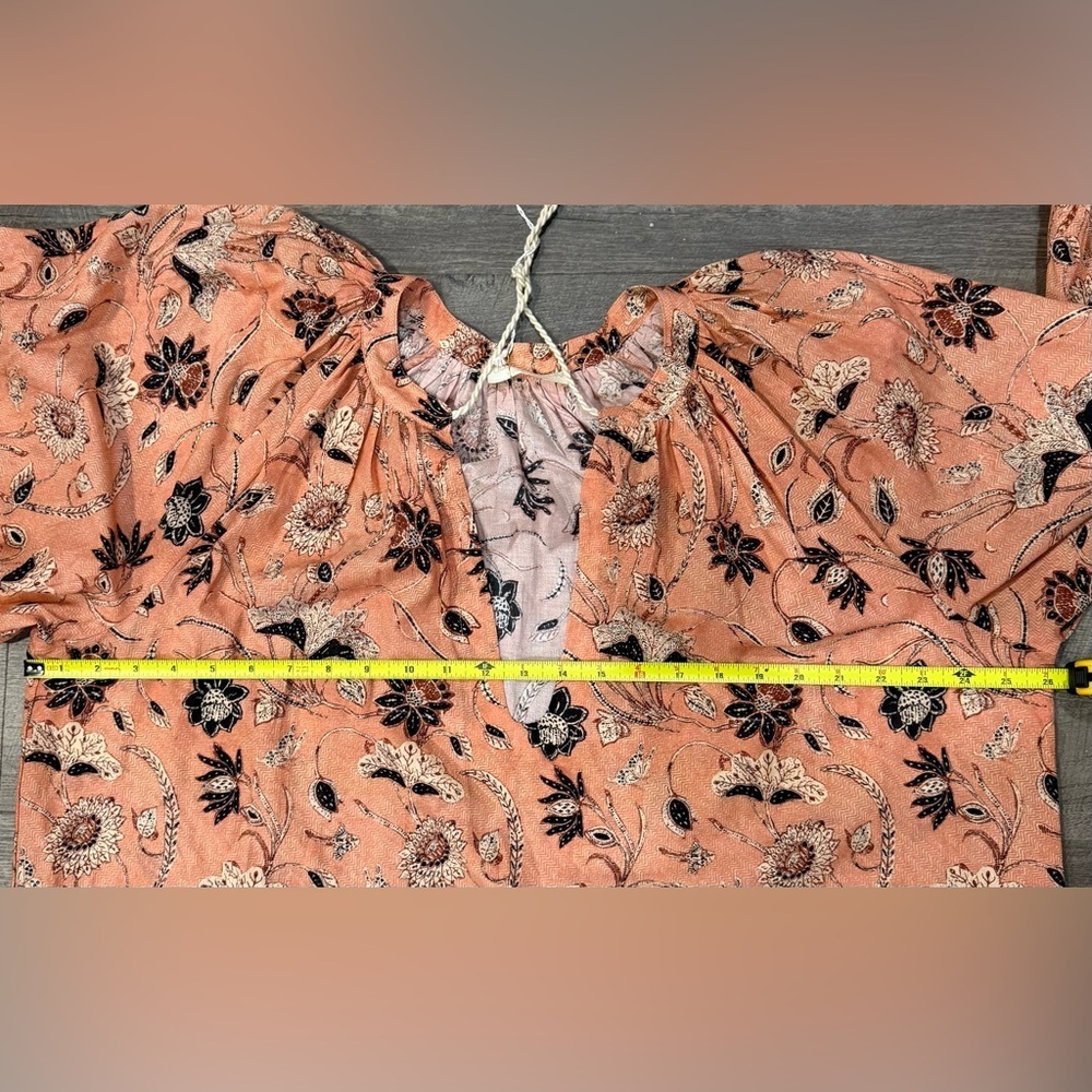 Ulla Johnson Women’s Biarrizt Tunic Floral Peach Mini dress Size M. - Picture 6 of 11